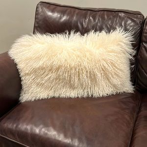 NWOT Mongolian Fur Throw Pillow